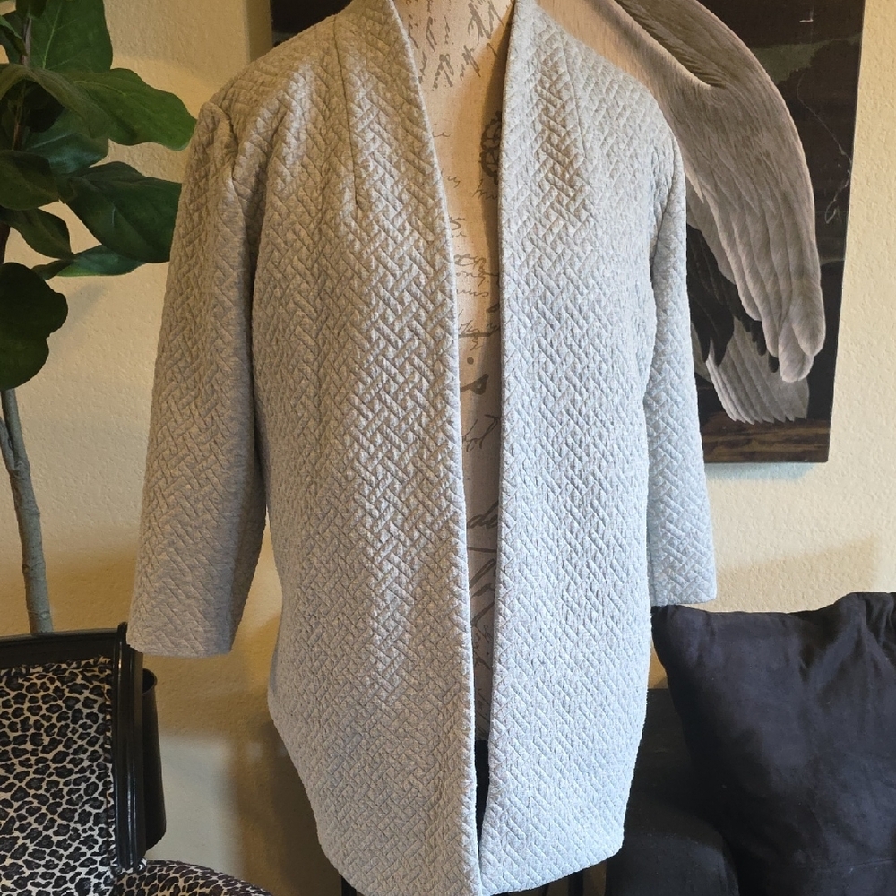 Westport Quilted Grey Long Jacket Cardigan